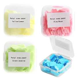 JEYORZY 4 boxes of soap tablets, soap sheets, portable mini paper soap, soap sheets for on the go, soap paper sheets, soap paper, leaves soap, for on the go paper soap