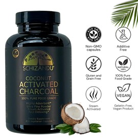 Activated Coconut Charcoal Capsules- Supports Health - Vegan, Organic, Non-GMO, No Additives - X-Large Bottle 210 Count - Pack of 2