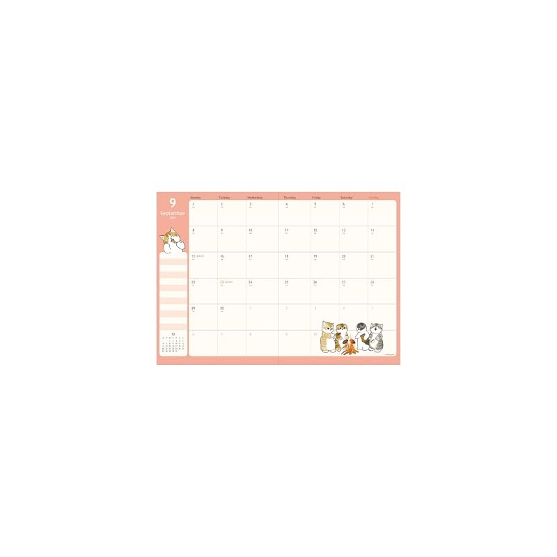 Sunstar Stationery mofusand 2025 Monthly Notebook, B6, Shark Nyan, S2958040