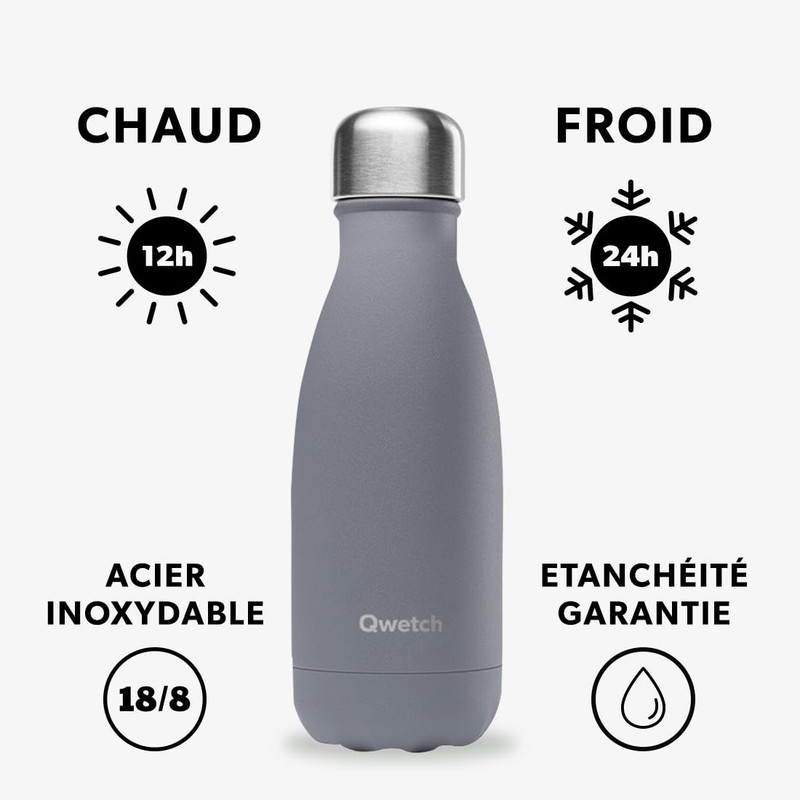 QWETCH - Isothermal Originals Bottle - Granite Grey 260ml -