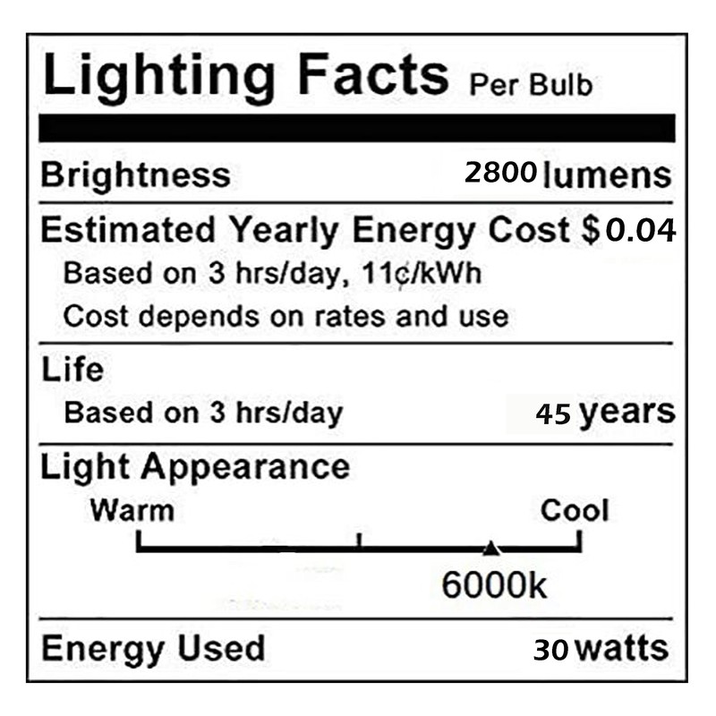 30W Spiral LED Bulbs, E26/E27 Corn Light (250W Incandescent Equivalent),