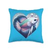 Pearl Gourami Fish Heart Throw Pillow