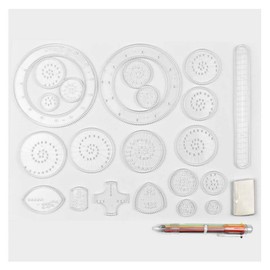 MILISTEN 1set 22pcs Drawing Ruler Plastic Ruler Set Spiral Ruler Set Geometric Drawings Templates for DIY Craft