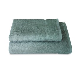 zer0bed, Grey Bath Towels, Set of 2 Bath Towels, Face Towel, Bidet Towel, Plain Colour, Grey, 100% Cotton, Set of 2