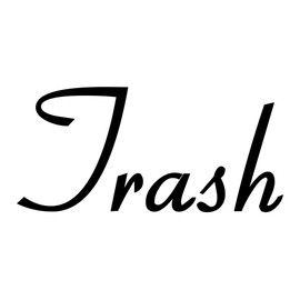 Trash 4.25w x 2h Label | Kitchen Pantry Organization | Die Cut Vinyl Decal | Black Retro Font (Sticker Only)