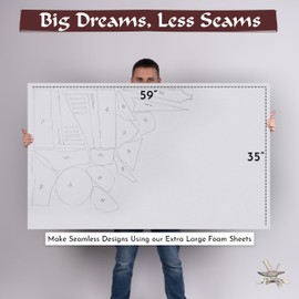 XL Shape Retention White High Density Eva Foam Roll 35" x 59", 85 kg/m3 – 3mm (1mm-10mm) Heat Shape EVA Craft Foam Sheets, Materials for Cosplay Armor and DIY Costumes for Conventions by The Foamory