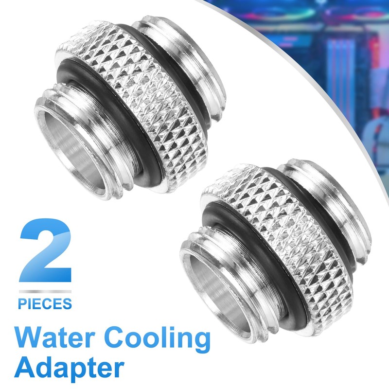 sourcing map 2pcs Water Cooling Adapter G1/4" Thread Male to