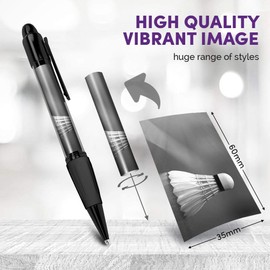 Destination Vinyl ltd Beautiful and comfortable Set of 2 Matching Pens BW - Badminton Shuttlecock #38884