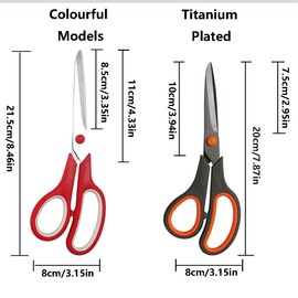 3PCS Art Scissors Paper Cutter Sewing Fabric Craft Scissors Multipurpose Handheld Scissors with Sharp Blade for Office Home School 8.5 Inch (Orange)