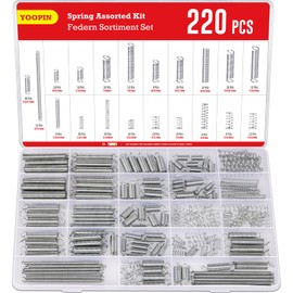 YOOPIN 220PCS Compression Springs and Tension Springs Set, Carbon Steel Coil Spring, 20 Sizes Extension Spring Assorted with Storage Case for Home Repairs and DIY