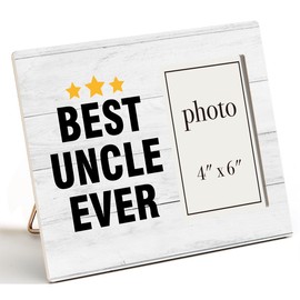 Zauly Best Uncle Gifts Wood Picture Frame From Nephew Niece, Uncle Gifts for Birthday Christmas Father's Day, Best Uncle Ever Picture Frames, 4x6 Inches Photo