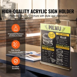 Happybuy Acrylic Sign Holder, 6 Pack 8.5 x 11-inch, Double Sided, Clear for Restaurant Office
