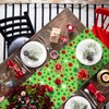 2 Pcs Christmas Table Runner Red and Green Polka Dot