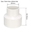 TOP-VIGOR 1Pcs PVC DWV Reducing Coupling, 75mm x 50mm Socket