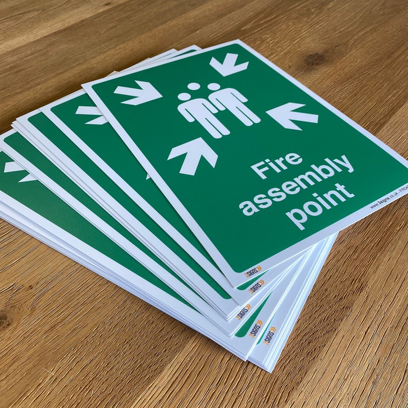 Fire assembly point Sign - 1mm Rigid Plastic Sign -