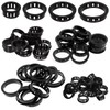 Swpeet 73Pcs 4 Sizes Approx 1" 1-1/2" 1-3/4" 2" Black