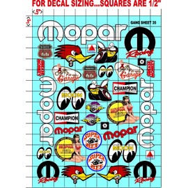 Racing Sponsor Lexan Body Car Racing - Sticker Gang Sheet 35 - White Vinyl 1/12 to 1/10 Scale White Vinyl R/C Model Decal Sticker Sheet Radio Control Lexan Body Decoration