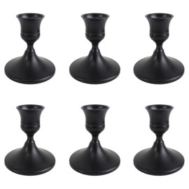 Vintage Black Taper Candle Holders Set of 6, Metal Candlestick Holders Elegant Handcrafted Décor for Weddings, Dining & Meditation,Table Centerpiece, Party, Christmas Decoration or Home Decor