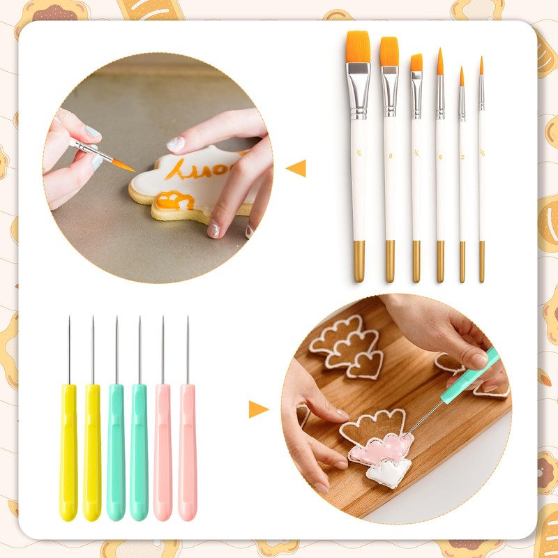 Cookie Decorating Supplies Including 2Pcs Acrylic Cookie Turntable 6Pcs Cookie