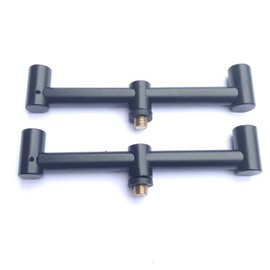 2 X Mini Short Black Buzz Bars15 CM Carp Coarse Fishing Tackle for 2 Rods 6 INCH Rod Rests 12 mm