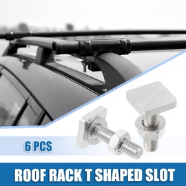 A ABSOPRO Roof Rack T Bolt T Slotted Bolt M8 W/Nut Washer T Track Bolt Go Carrier Bolt Accessories Stainless Steel Car 6pcs