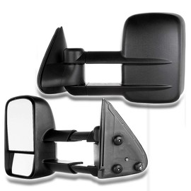 Aintier Tow Mirrors Pair suitable for 1988-1998 For Chevy Silverado For GMC Sierra 1500 2500 3500 with Power Adjusted No Heated Turn Signal Width Light Black HousingTowing Mirrors