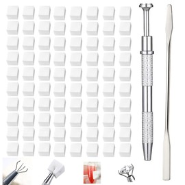 Soft Nail Sponges,Nail Art Tools, 100-Piece Nail Art Sponge Set – Gradient Nail Design Tools with Silver Grab Pen & Stirring Spoon