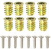 PZRT 8 Sets M6x15 Screw-in Type Hex Drive Threaded Insert