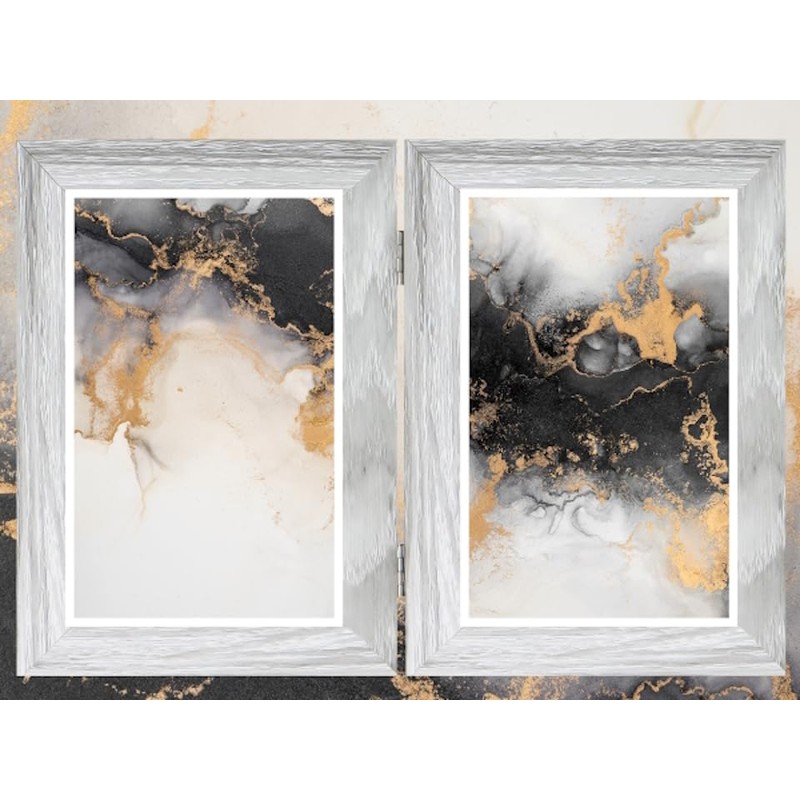 Double Photo Picture Frame 6 x 4, Grey, Holds 2