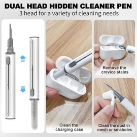 Vsagier 4 Pairs Replacement Ear Tips for AirPods Pro and AirPods Pro 2 with Noise Reduction Hole, Non-Slip Soft Silicone Ear Tips for AirPods Pro, 3 in 1 Cleaner Kit for USB-C Charging Case(XS/S/M/L)