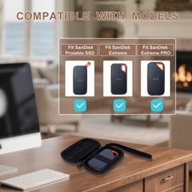 Hassoft Portable SSD Case Compatible with, SanDisk Extreme Pro/SanDisk Extreme Portable External SSD 500GB 1TB 2TB, Hard Travel Carrying Case, Home Storage Case