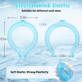 Kids Neck Cooling Tube with Insulated Bag, Ice Cooler Ring for Kids Wearable Body Cooling Products for Outdoor Indoor, Neck Coolers for Summer Hot Weather (Blue)