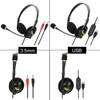 Gaming Headset Over Ear Head Mounted Wired Headphones with Mic