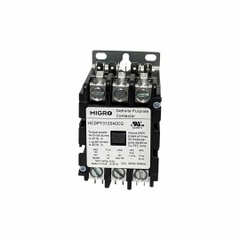 Migro 40A 3 Pole NO NEMA 600V HVAC Definite Purpose Contactor – 110/120VAC