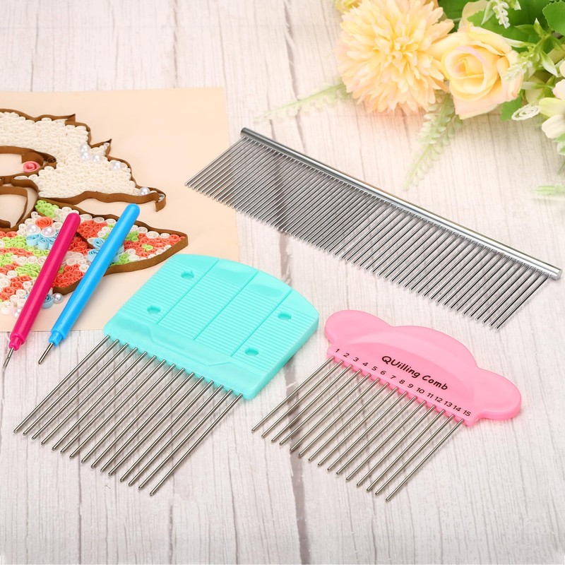 PATIKIL Paper Quilling Tool Comb, Stainless Steel Teeth Origami Carding