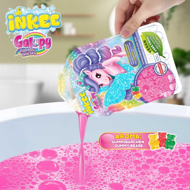 INKEE - Bubble Bath Liquid Galupy Unicorn Bath Additive for
