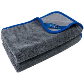 SHSCLY Microfiber Car Drying Towel Super Absorbent Twist Pile Car Towels Rapid Drying Large Cleaning Lint-Free Detailing Cloth Gray 24 x 20 Inches Pack of 2