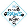 Precious Paws On Board - Blue Dog Car Sign, High