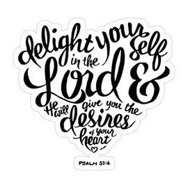 Elizabeth 3 PCs Stickers Bible Verse Delight Yourself in The Lord Psalm 37 4 3 x 4 Inch Die-Cut Wall Decals for Laptop Window Car Bumper Helmet Water Bottle