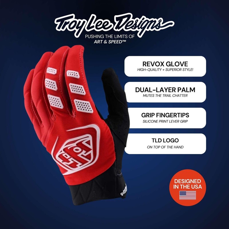 Troy Lee Designs Revox Men's Off-Road Motorcycle Gloves - Orange/Medium