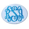 Monogram Vine Font Oval Patch Iron-on or Sew-on Applique Embroidered