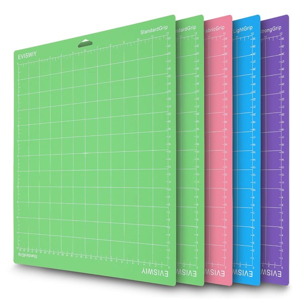 EVISWIY Variety Mats for Cricut Explore Air 2/Air/One/Maker StandardGrip/LightGrip/StrongGrip/FrabricGrip Multiple