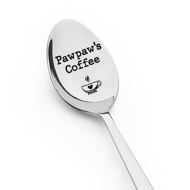 Grandpa Gifts Spoon for Papa Granfather Christmas Birthday Gifts from Grandson Granddaughter Pawpaw's Coffee Spoon Engraved Gifts for Grandpa Granddad Gifts for Coffee Tea Lovers Spoons for Coffee Tea