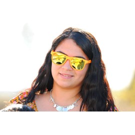 Classic Vintage Style Sunglasses Orange Matte Frame Mirror Lens