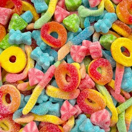 Gummy Candy Mix | 2-Pound Bag | Peach Rings, Watermelon Slices, Worms, Bears - Sour and Sweet Treats