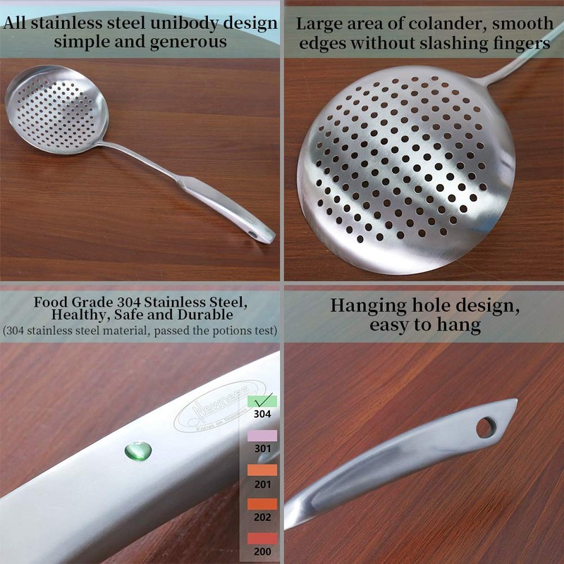 Newness Slotted Spoon, [Rustproof, Integral Forming, Durable] 304 Stainless Steel