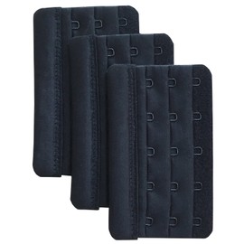 Chanie Ladies Pack Of 3 Soft Comfortable Extension 5 Hooks Ladies Bra Extender 5.9 x 9,4 cm - black