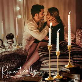 Candle Holder Gold Candlestick Holder Metal Taper Candle Holder Brass Gold Vintage Candle Stick Holders Set of 6 Table Centerpiece Decor for Dinning Party Wedding