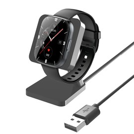 Compatible with Puqo Smart Watch Charger,Lamshaw Charging Stand Desk Holder Charging Dock Station Compatible with Puqo T80 1.95" Smart Watch (Black-Dock)