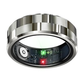 Smart Ring Health Tracker, Sleep Tracker Ring with Heart Rate, Waterproof Fitness Ring for Activity Monitoring/Steps/Distance/Calories,Air Gestures,Up to 7Day Battery,for iOS Android(Stylish Silver#9)